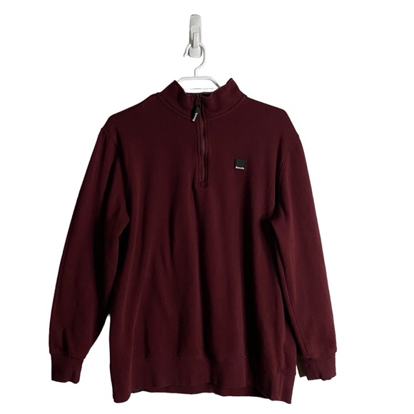 Bench Men's Burgundy 1/4 Zip Sweatshirt - Picture 1 of 9